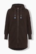 Strucktur-Sweatjacke, Langarm, Kapuze