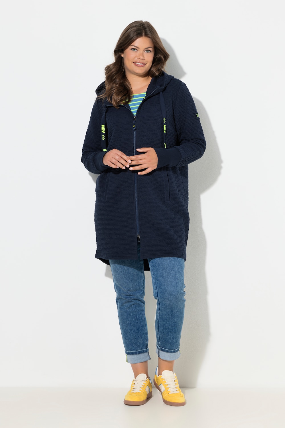 Große Größen Sweatjacke, Damen, blau, Größe: 48/50, Baumwolle, LAURASON