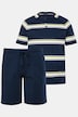 Schlafanzug, Homewear, kurzer Zweiteiler, T-Shirt, Ringel-Shorts, bis 8 XL