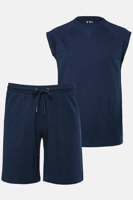 pyjama, olosasu, kaksiosainen shortsipyjama, hihaton paita, suurin koko 8XL