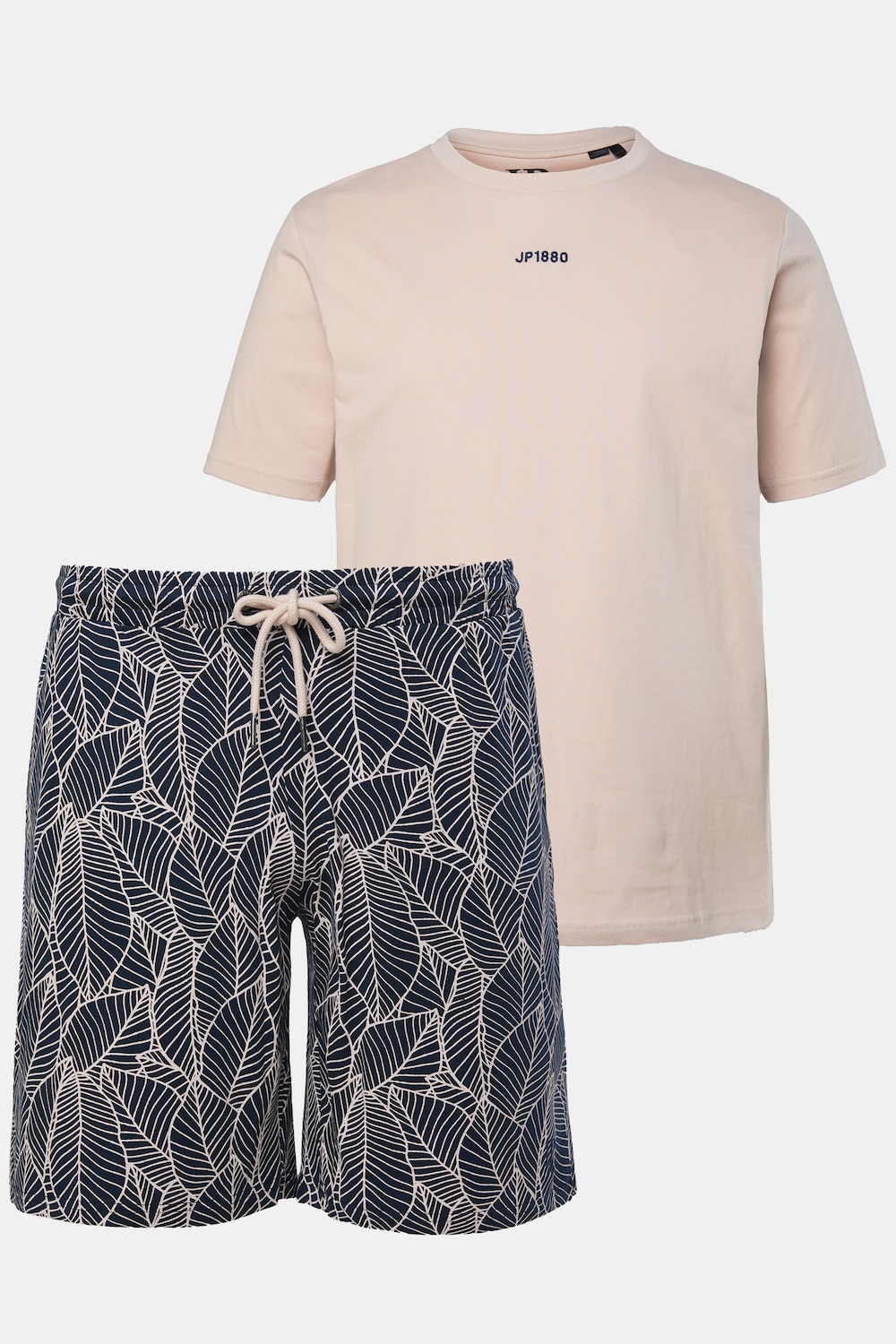 Schlafanzug, Homewear, kurzer Zweiteiler, T-Shirt, gemusterte Shorts, bis 8 XL