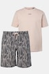 Schlafanzug, Homewear, kurzer Zweiteiler, T-Shirt, gemusterte Shorts, bis 8 XL