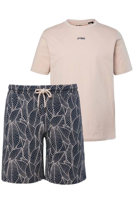 pyžamo, domácí oblečení, krátká dvoudílná souprava, tričko, vzorované šortky, do velikosti 8XL