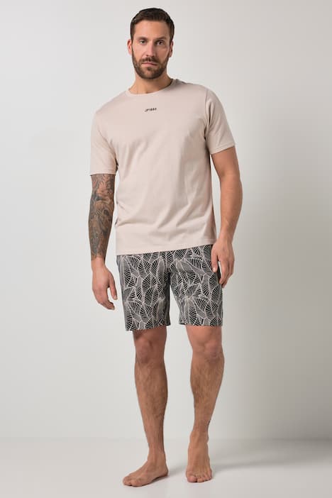 pyžamo, domácí oblečení, krátká dvoudílná souprava, tričko, vzorované šortky, do velikosti 8XL