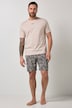 Schlafanzug, Homewear, kurzer Zweiteiler, T-Shirt, gemusterte Shorts, bis 8 XL