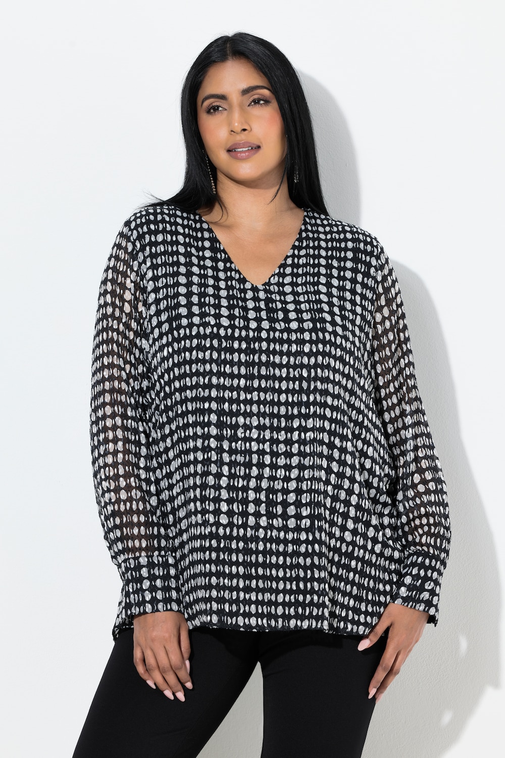 Große Größen Bluse, Damen, schwarz, Größe: 42/44, Viskose/Synthetische Fasern, Ulla Popken