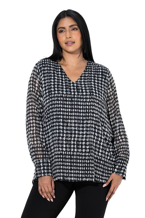 Halenka, dvouvrstvá, A-linie, V-výstřih, dlouhý rukáv