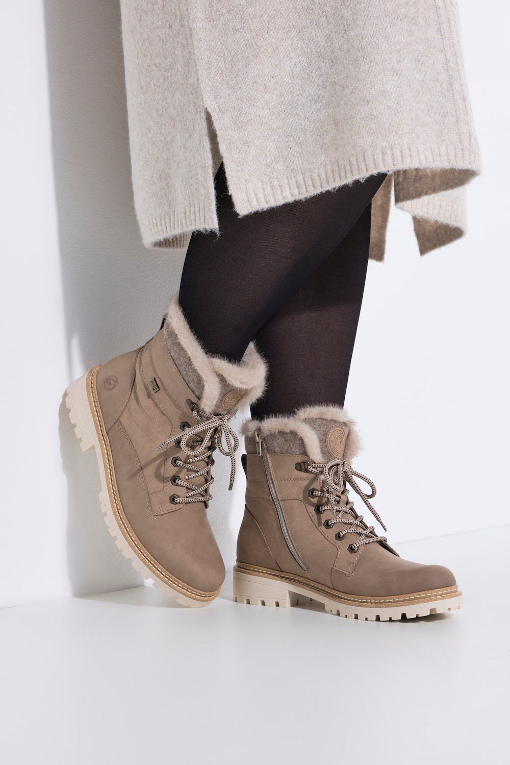 Lederboots, Remonte x Elizabeth Hurley, Lammfell, Weite G