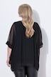 Mesh blouse, oversized, pauwenveren, ondoorzichtige jersey top