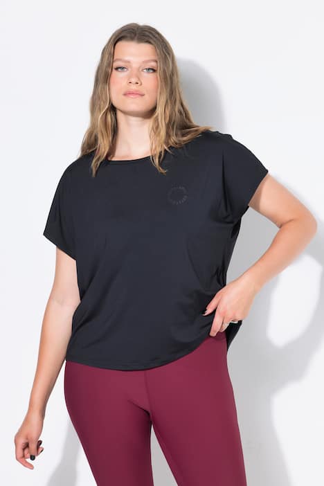 Sporttop, oversized, afgeronde zoom