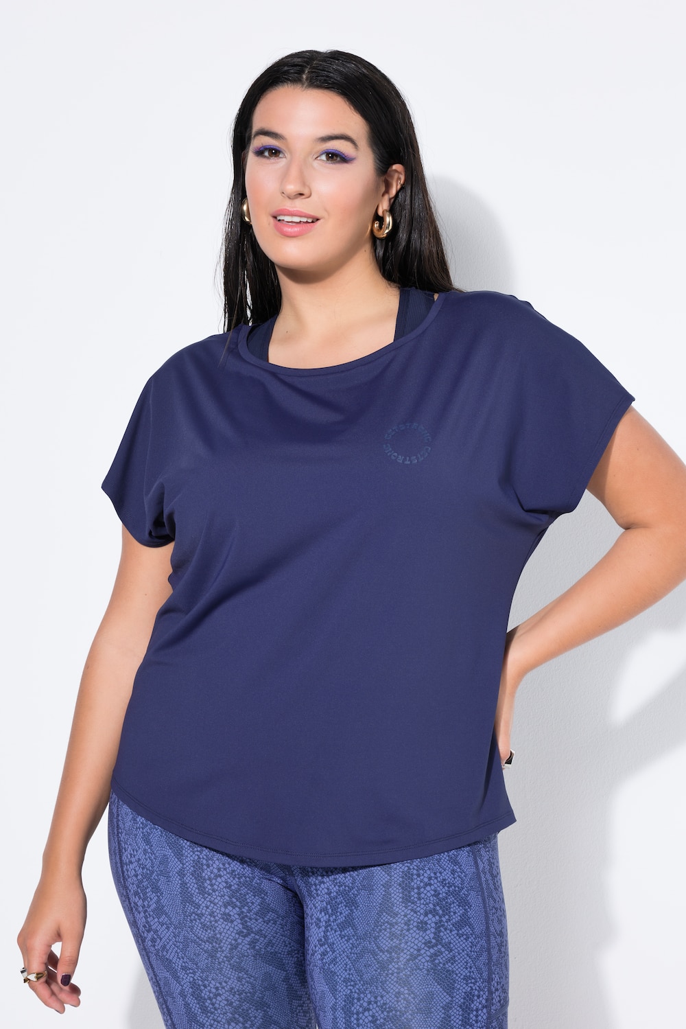Große Größen Sport-Shirt, Damen, blau, Größe: 54/56, Polyester/Elasthan, Studio Untold