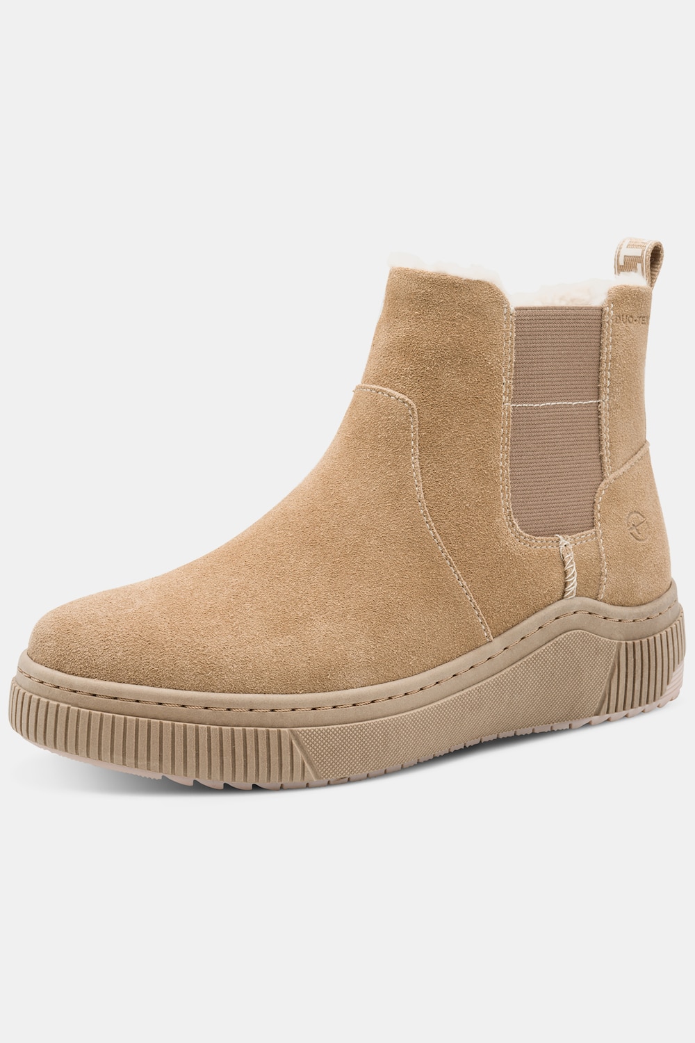 Tamaris Leder-Chelseaboots, Damen, beige, Größe: 38, Leder/Sonstige/Synthetische Fasern, Ulla Popken