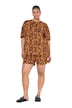 Pyžamo, krátké dvojdílné, leopardí vzor