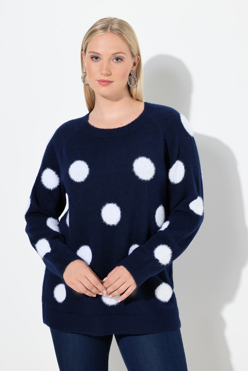 Thumbnail - Große Größen Pullover, Damen, blau, Größe: 46/48, Synthetische Fasern/Polyester, Ulla Popken
