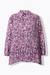 Plissee-Bluse, Blüten, A-Linie, Hemdkragen, Langarm