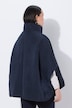 Stepp-Poncho, Oversized, Samt-Piping, Stehkragen