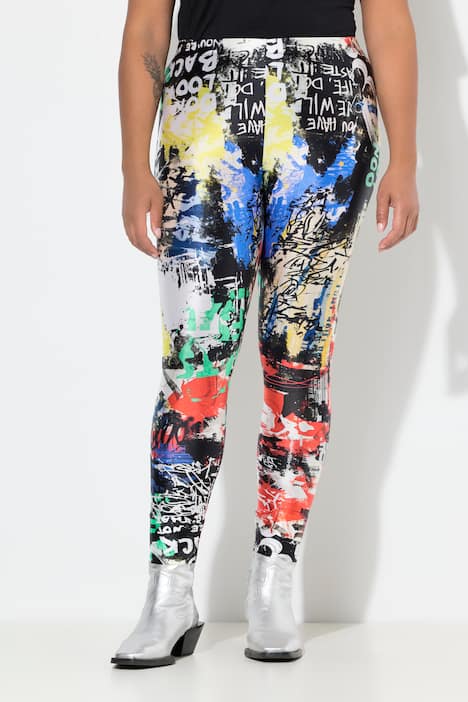 Legging, all-over print, elastische tailleband