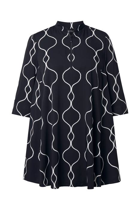 Saténová halenka, A střih, stojáček, zip, 3/4 rukávy