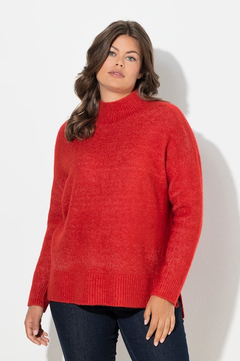 Pullover, Langarm, Stehkragen