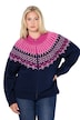 norský pletený kardigan se stojáčkem, zipem a dlouhým rukávem