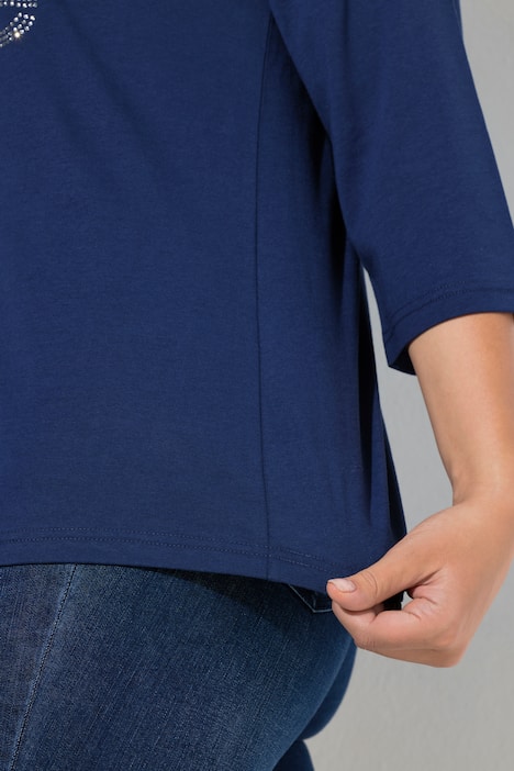 Shirt, Smile, Classic, V-hals, 3/4-mouwen