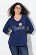 Shirt, Smile, Classic, V-hals, 3/4-mouwen