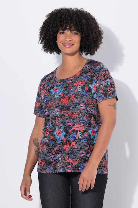 T-Shirt, Komfort Fit, LOVE-Muster