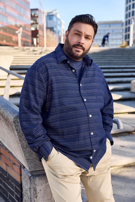 Men+ Hemd, Langarm, Kentkragen, Struktur, Comfort Fit, bis 8 XL