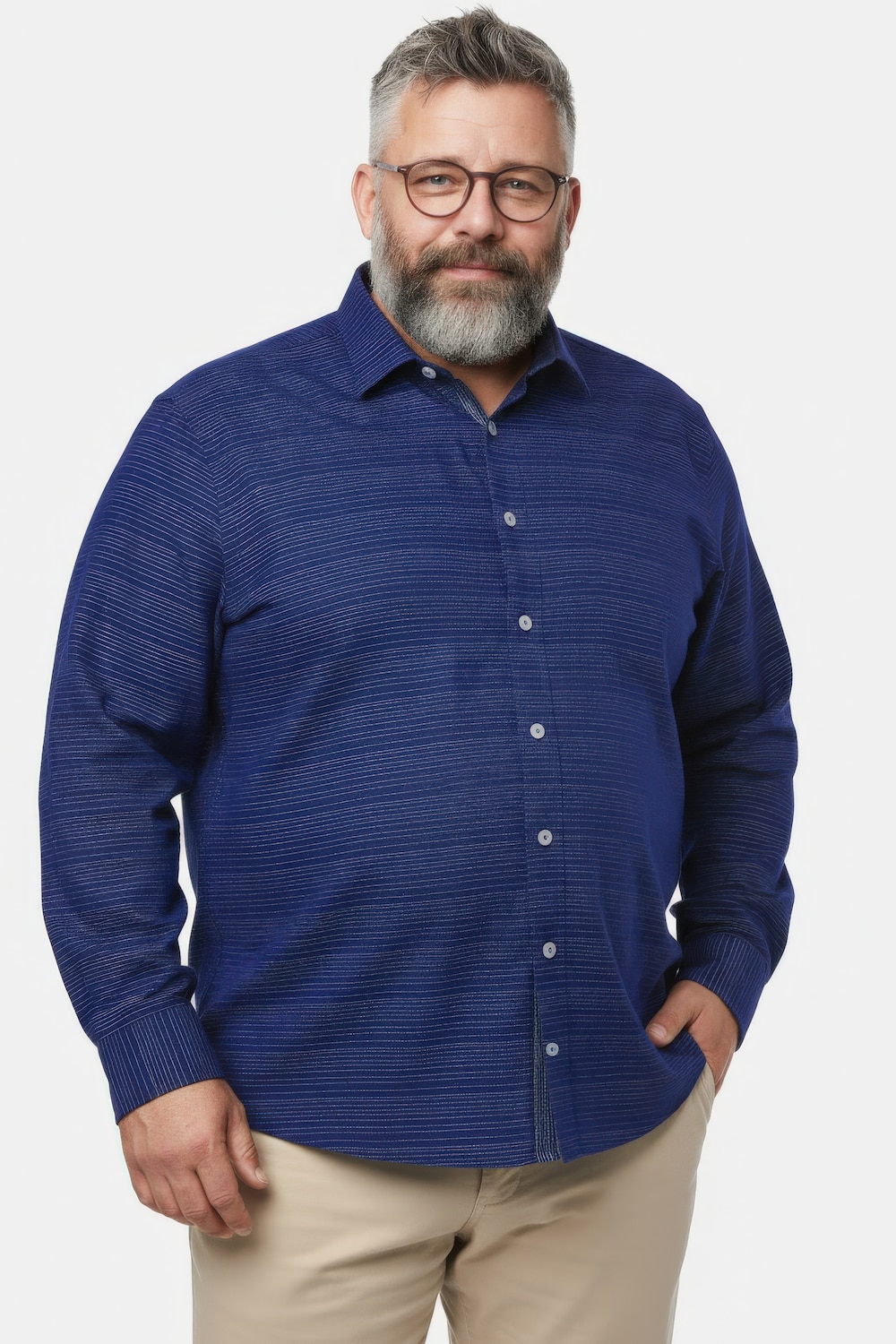 Men+ Hemd, Langarm, Kentkragen, Struktur, Comfort Fit, bis 8 XL