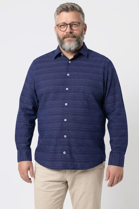 Men+ Hemd, Langarm, Kentkragen, Struktur, Comfort Fit, bis 8 XL