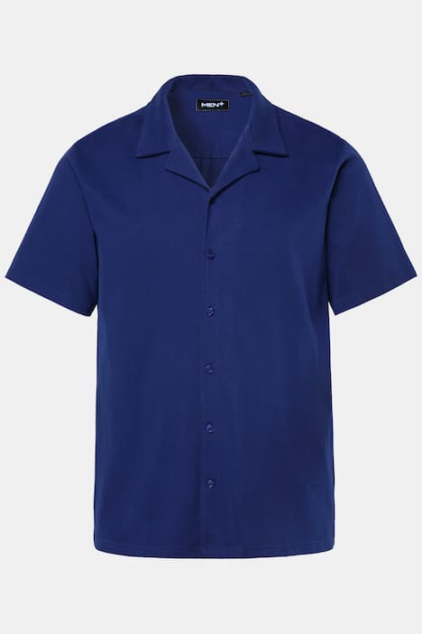 Men+ jersey overhemd, korte mouw, Cubaanse kraag, Cuba fit, tot 8XL
