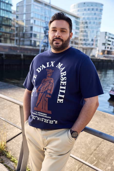 Men+ T-shirt, print, korte mouw, ronde hals, tot 8XL