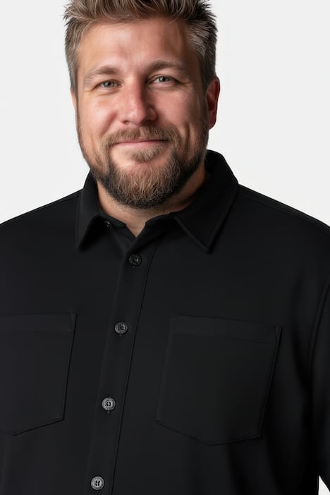 Men+ Sweat-Overshirt, Langarm, Hemd, Kentkragen, bis 8 XL