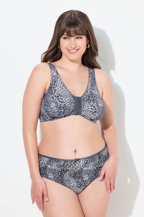 Bustier sans armatures avec motif léopard et fermeture à l'avant