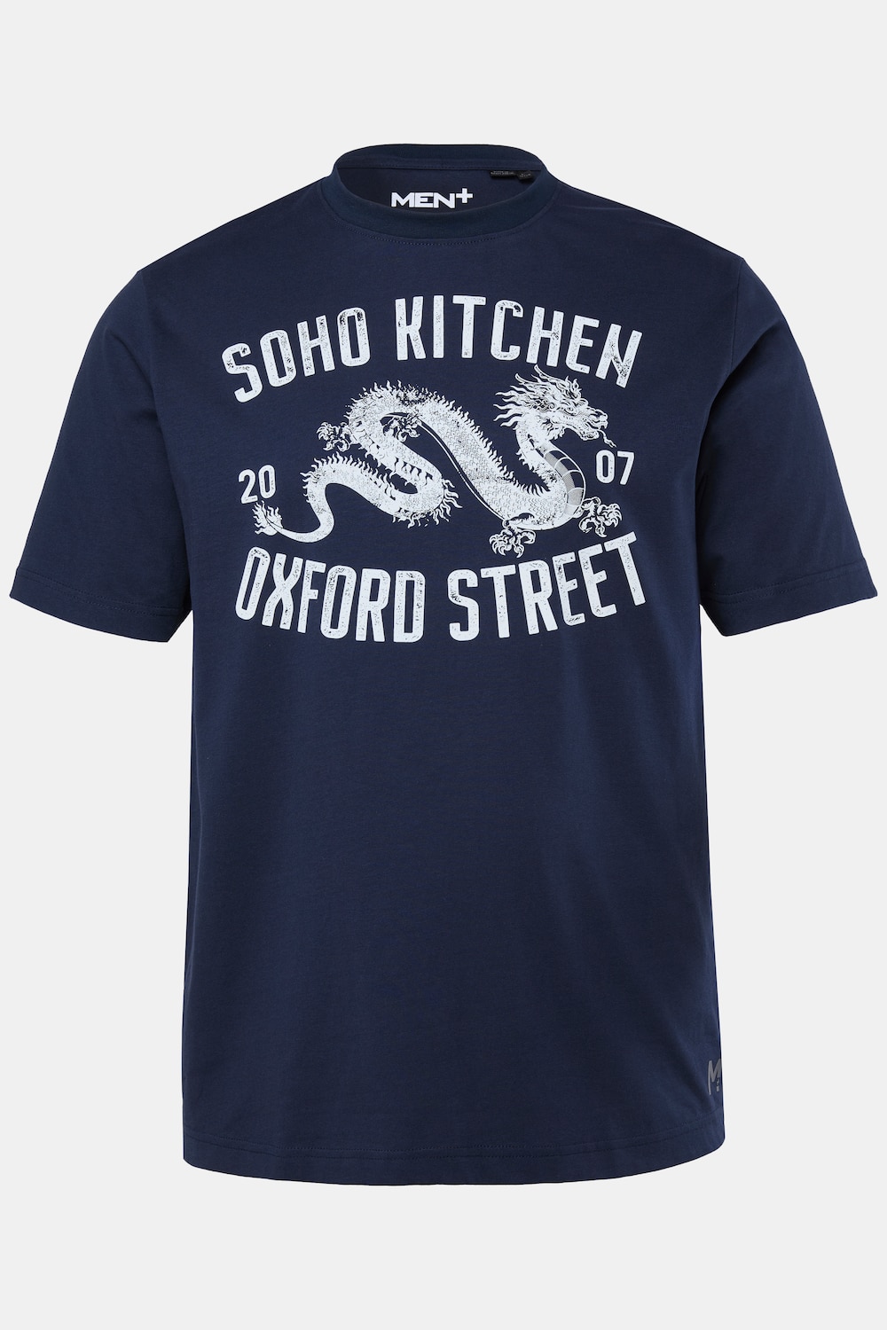 Men+ T-shirt, borstprint, korte mouw, ronde hals, tot 8XL