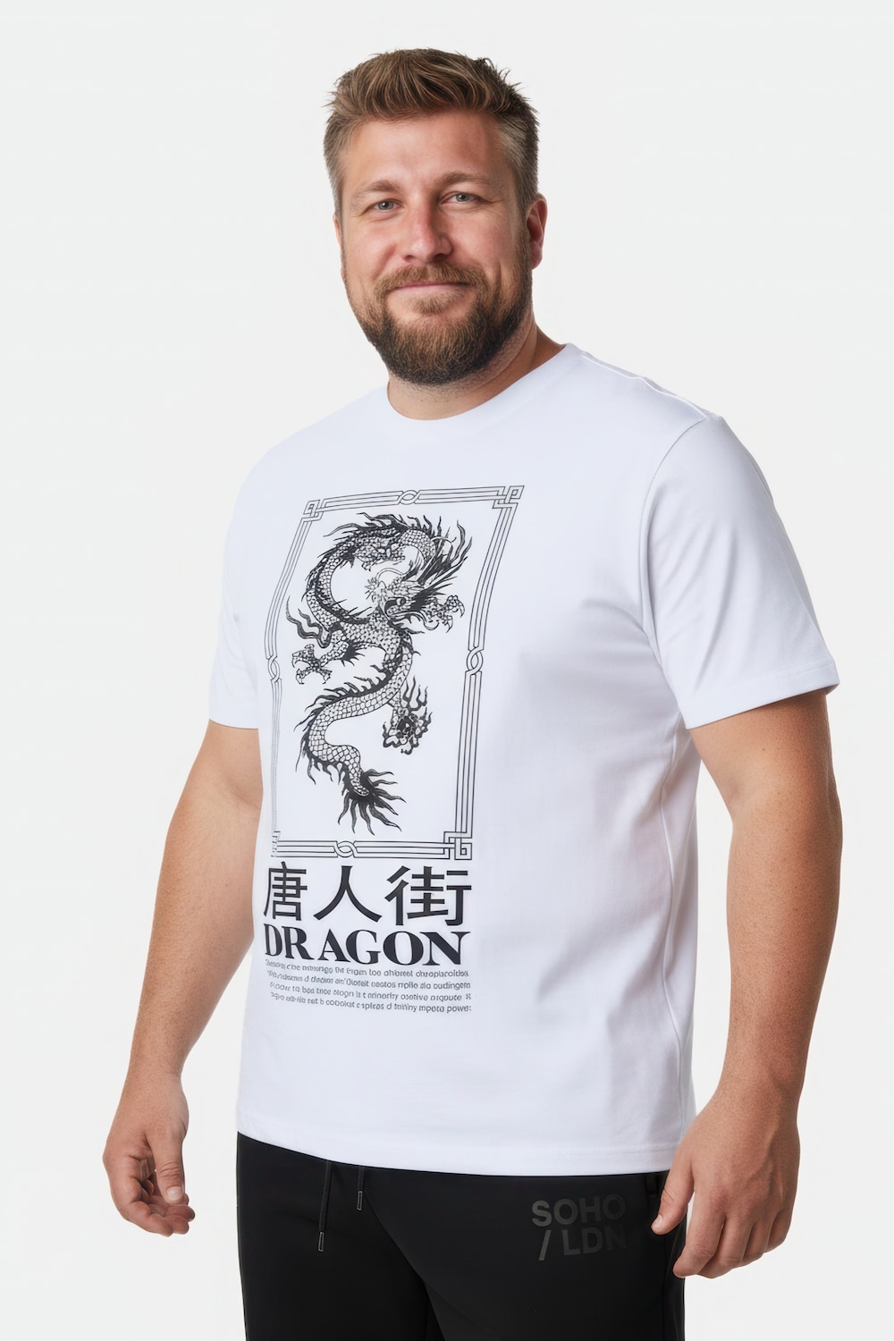 Men+ T-Shirt, Brustprint, Halbarm, Rundhals, bis 8 XL