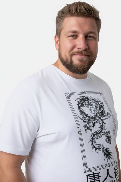 Men+ T-Shirt, Brustprint, Halbarm, Rundhals, bis 8 XL