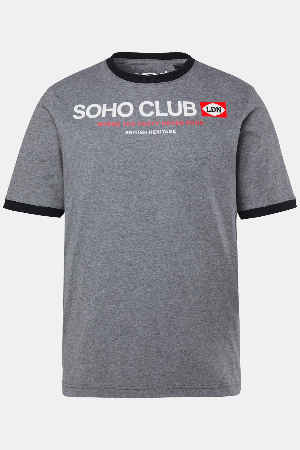 Men+ T-Shirt, Brustprint, Halbarm, Rundhals, bis 8 XL