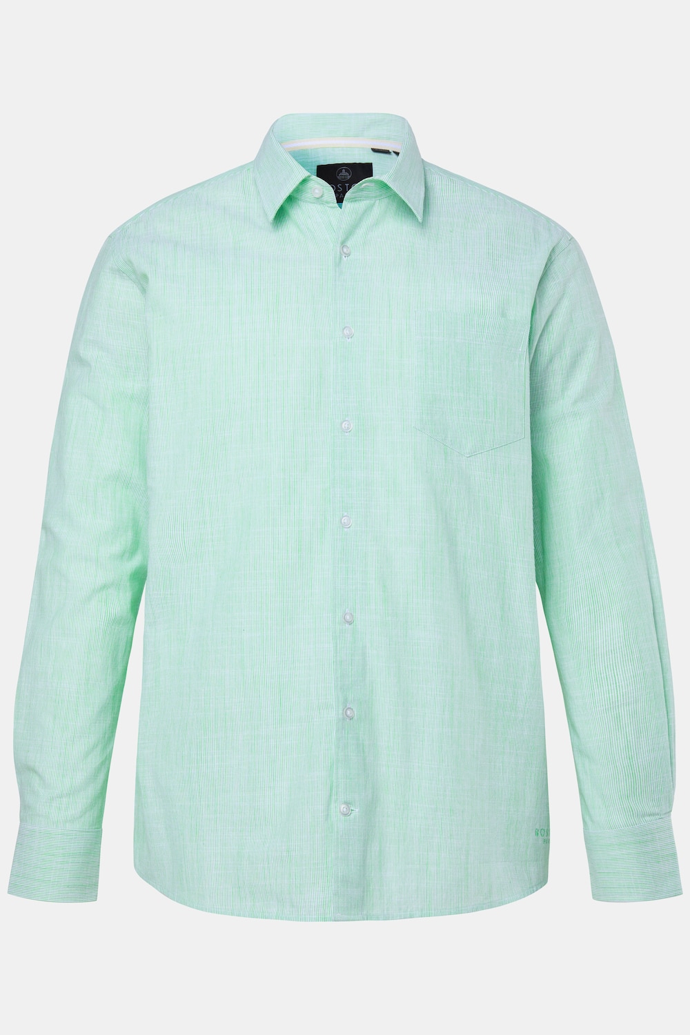Boston Park linnenmix gestreept overhemd, lange mouw, kentkraag, comfort fit, tot 8XL