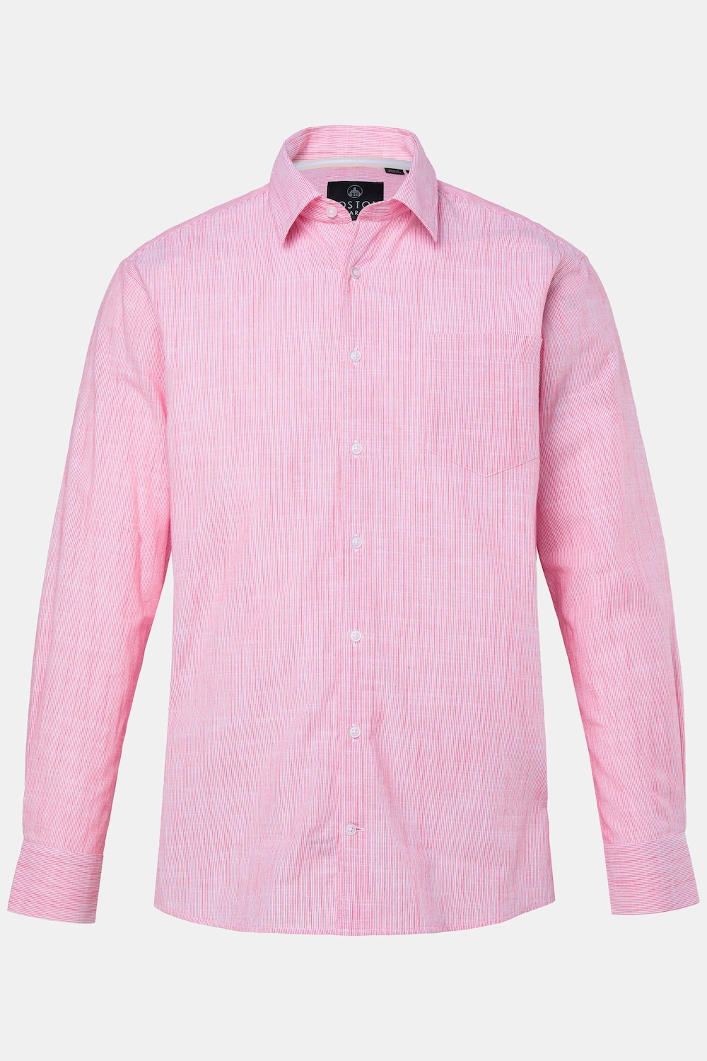 Boston Park linnenmix gestreept overhemd, lange mouw, kentkraag, comfort fit, tot 8XL