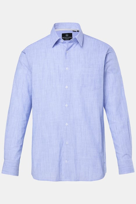 Boston Park linnenmix gestreept overhemd, lange mouw, kentkraag, comfort fit, tot 8XL