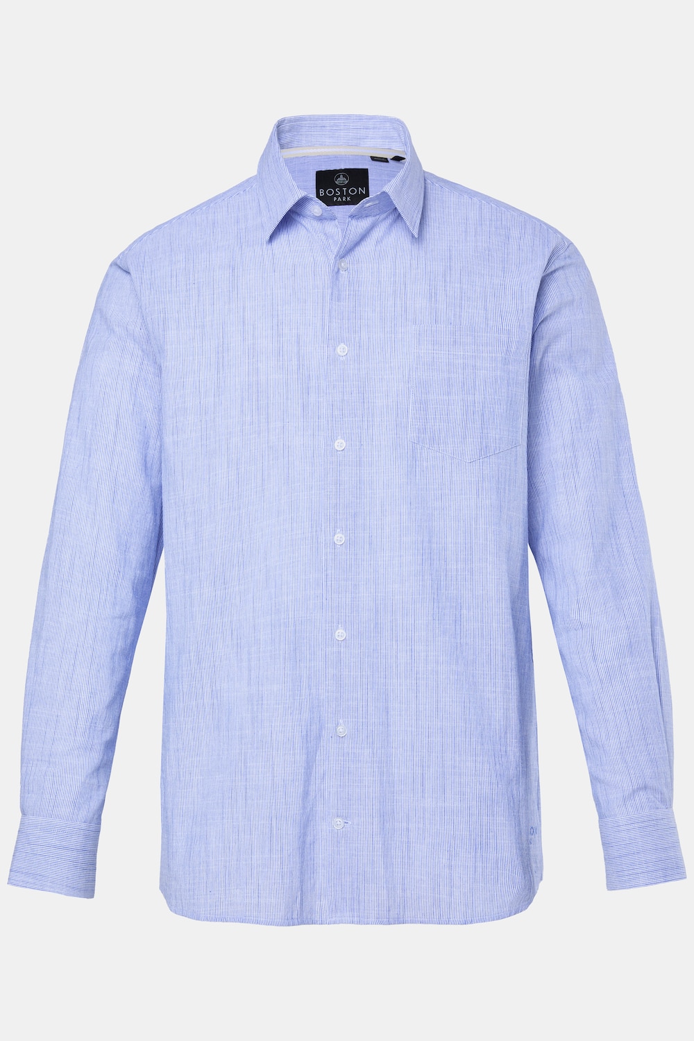 Boston Park linnenmix gestreept overhemd, lange mouw, kentkraag, comfort fit, tot 8XL