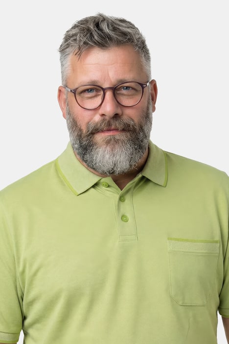 Men+ T-Shirt, TwoTone-Pikee, Halbarm, bis 8 XL