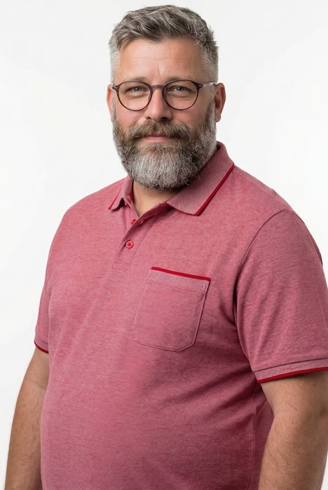 Men+ T-Shirt, TwoTone-Pikee, Halbarm, bis 8 XL