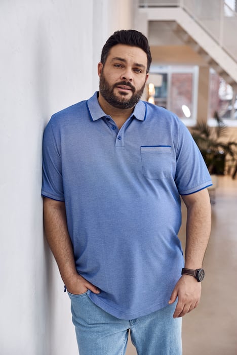 Men+ T-Shirt, TwoTone-Pikee, Halbarm, bis 8 XL