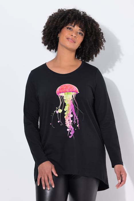 T-Shirt, A-Linie, Qualle, Langarm