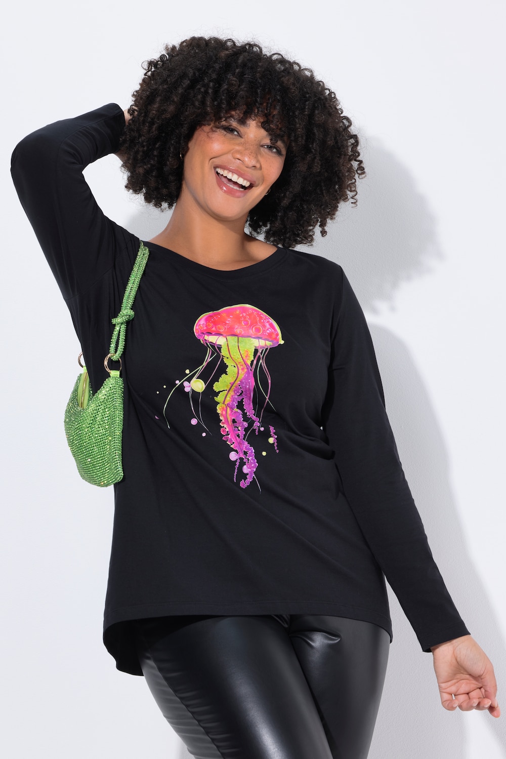 T-Shirt, A-Linie, Qualle, Langarm