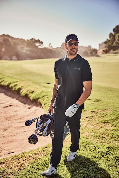 Polo JAY-PI en piqué, technologie FLEXNAMIC®, manches courtes et fermeture zippée, collection golf - jusqu'au 7 XL