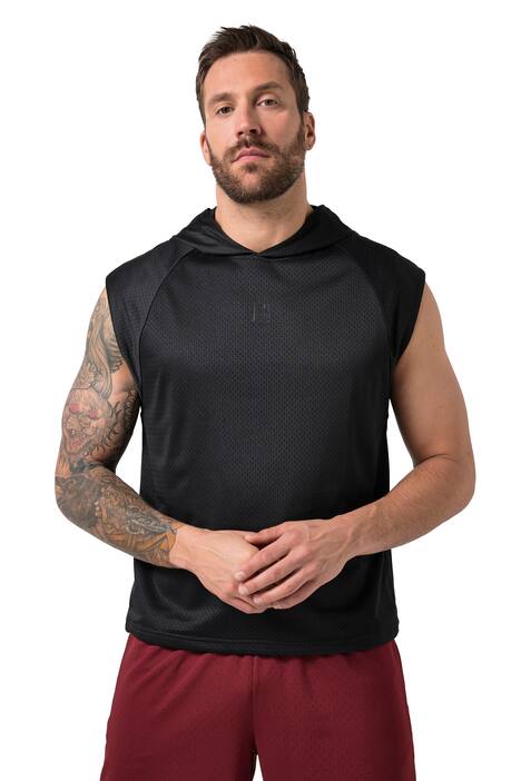 Mikina s kapucí, JAY-PI, bez rukávů, kolekce fitness, síťovaná, QuickDry, do 7XL