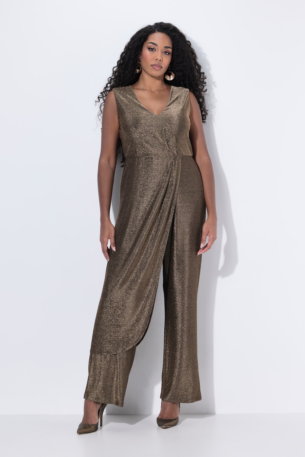 Große Größen Jumpsuit, Damen, orange, Größe: 42, Synthetische Fasern/Metallische Fasern, Ulla Popken